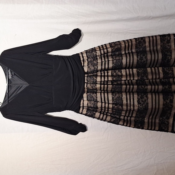 Black Formal Midi Dress, Sequins, Embroidered, Jessica Howard Sz 12, NWOT - Picture 7 of 14